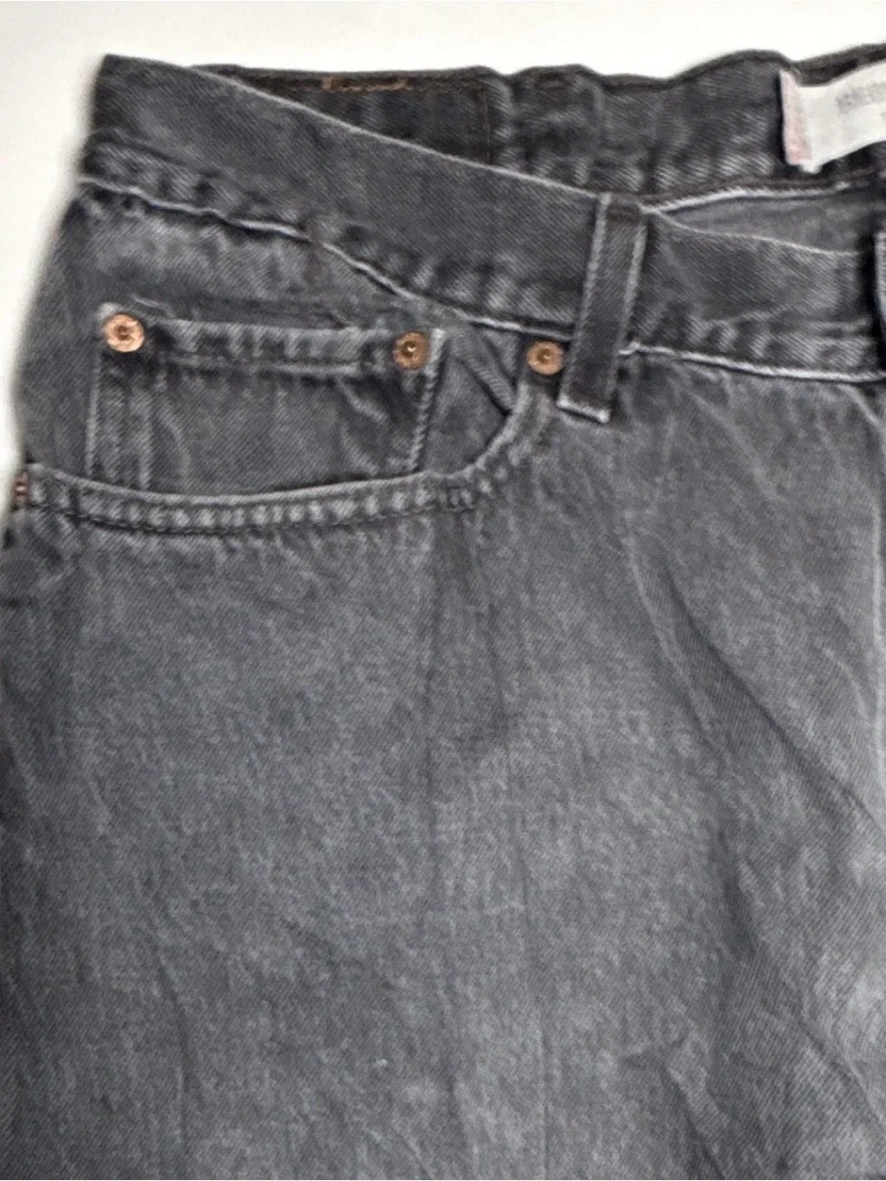 Levi's 505 Men's Washed Charcoal Black Slim Straight Denim Jeans 38x34